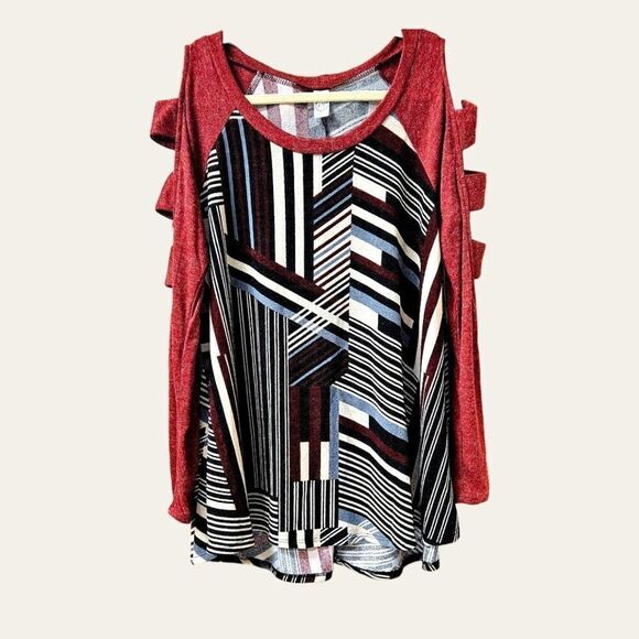 CY Fashion Tops - NWOT CY FASHION Women's New LongSleeve Cutout Abstract Top